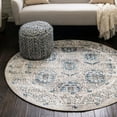 thumbnail image 1 of Unique Loom Nyla Collection Area Rug - Princess (3' 3" Round Gray/Cream), 1 of 7