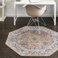 thumbnail image 1 of Unique Loom Nyla Collection Area Rug - Princess (4' Octagon Mustard Yellow/Dark Gray), 1 of 7