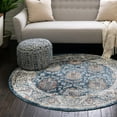 thumbnail image 1 of Unique Loom Nyla Collection Area Rug - Princess (5' 3" Round Blue/Dark Gray), 1 of 7