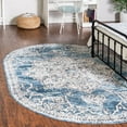 thumbnail image 1 of Unique Loom Nyla Collection Area Rug - Smile (5' 3" x 8' Oval Blue/Light Blue), 1 of 6