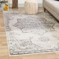 thumbnail image 1 of Unique Loom Nyla Collection Area Rug - Smile (5' 3" x 8' Rectangle Ivory/Gray), 1 of 7