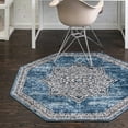 thumbnail image 1 of Unique Loom Nyla Collection Area Rug - Smile (7' Octagon Blue/Light Blue), 1 of 6