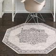thumbnail image 1 of Unique Loom Nyla Collection Area Rug - Smile (7' Octagon Ivory/Gray), 1 of 7