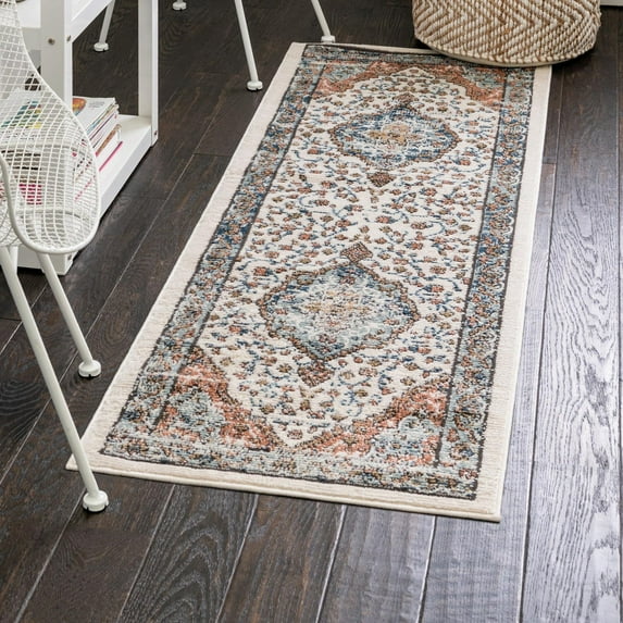Unique Loom Nyla Collection Area Rug - Winner (2' 7" x 12' Runner Ivory/Dark Gray)