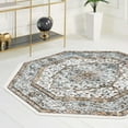 thumbnail image 1 of Unique Loom Nyla Collection Area Rug - Winner (4' Octagon Blue/Dark Gray), 1 of 7