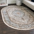 thumbnail image 1 of Unique Loom Nyla Collection Area Rug - Winner (5' 3" x 8' Oval Blue/Dark Gray), 1 of 7
