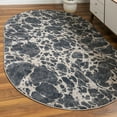 thumbnail image 1 of Unique Loom Oasis Collection Area Rug - Breeze (5' x 8' Oval Gray/Ivory), 1 of 7