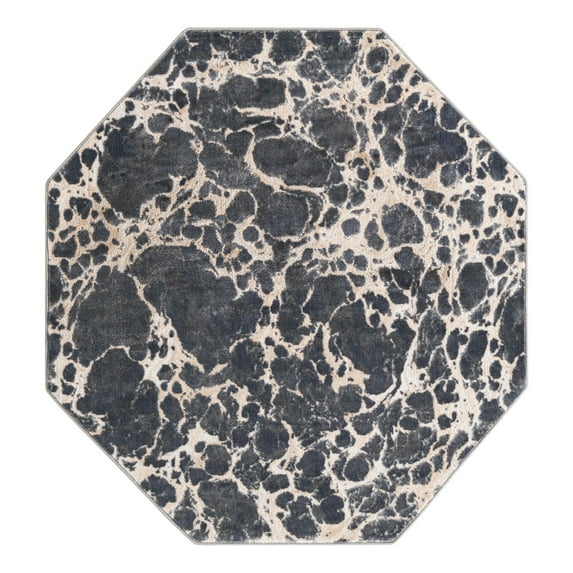 Unique Loom Oasis Collection Area Rug - Breeze (6' Octagon Gray/Ivory)