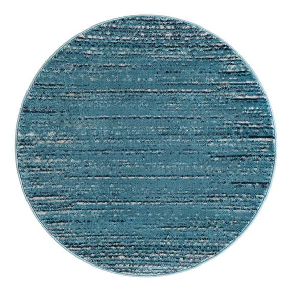 Unique Loom Oasis Collection Area Rug - Calm (4' Round Blue/Navy Blue)