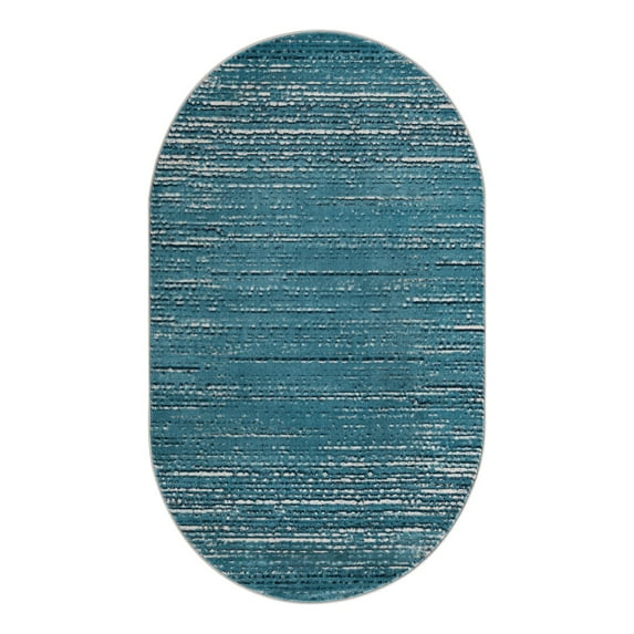 Unique Loom Oasis Collection Area Rug - Calm (5' x 8' Oval Blue/Navy Blue)
