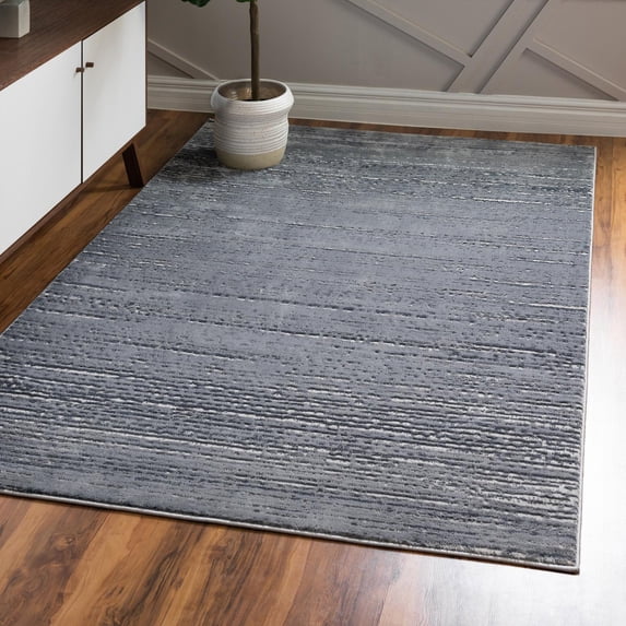 Unique Loom Oasis Collection Area Rug - Calm (5' x 8' Rectangle Gray/Ivory)
