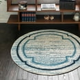 thumbnail image 1 of Unique Loom Oasis Collection Area Rug - Fountain (4' Round Blue/Ivory), 1 of 7