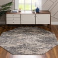 thumbnail image 1 of Unique Loom Oasis Collection Area Rug - Water (6' Octagon Gray/Ivory), 1 of 7
