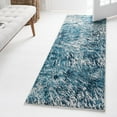 thumbnail image 1 of Unique Loom Oasis Collection Area Rug - Wave (2' x 12' Runner Blue/Gray), 1 of 7