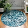 thumbnail image 1 of Unique Loom Oasis Collection Area Rug - Wave (7' Round Blue/Gray), 1 of 7