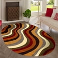 thumbnail image 1 of Unique Loom Cafe Collection Area Rug - Odacio (7' 10" x 10' Oval Multi/Brown), 1 of 6
