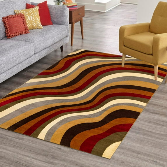 Unique Loom Cafe Collection Area Rug - Odacio (2' 2" x 3' Rectangle Multi/Brown)
