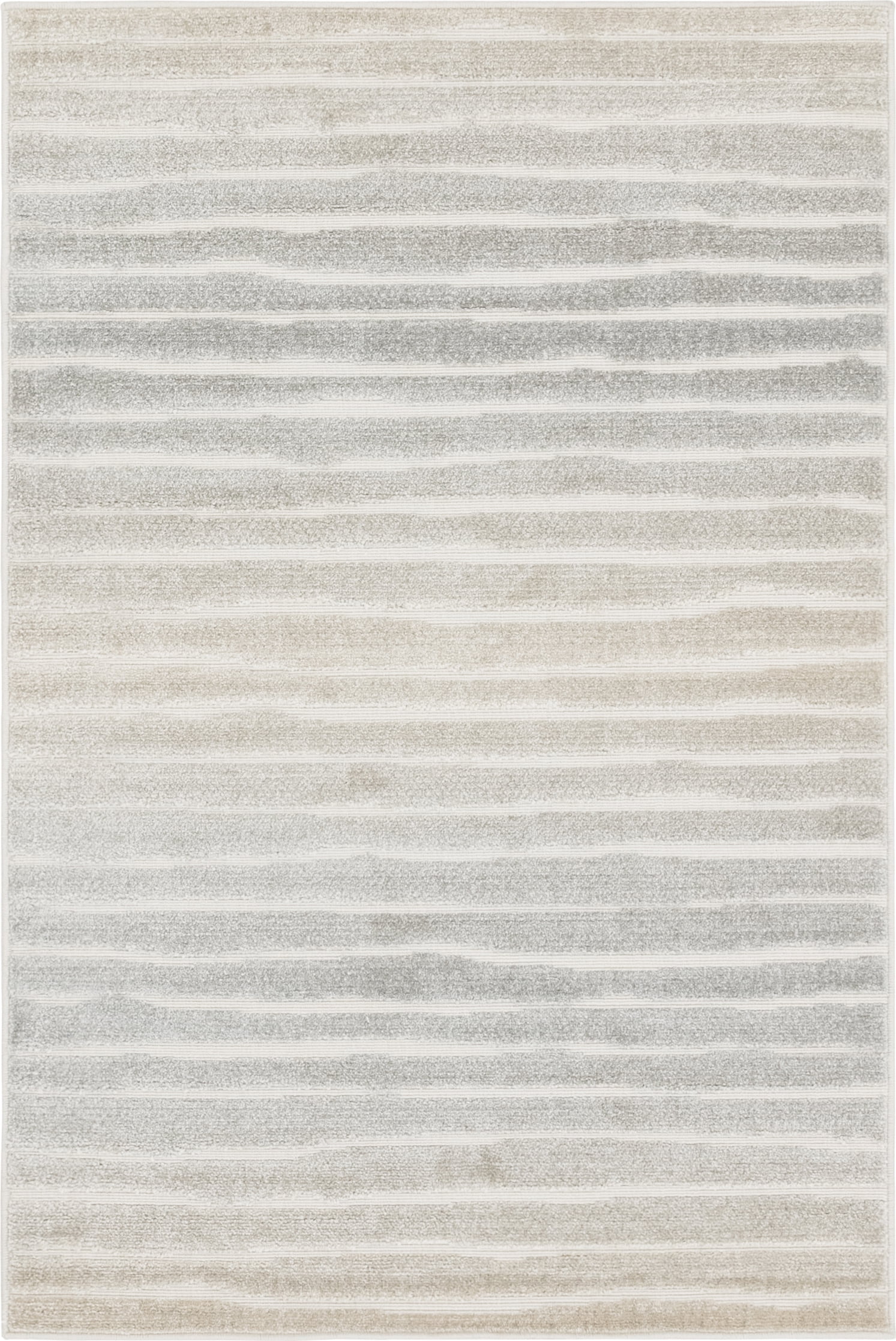 Light Gray and Beige Rectangular Synthetic Outdoor Rug 4' x 6'