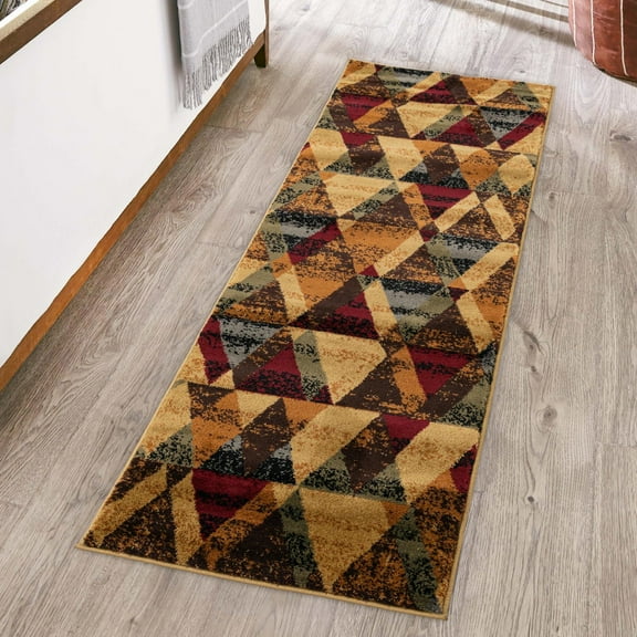 Unique Loom Cafe Collection Area Rug - Orafio (2' x 6' Runner Multi/Brown)