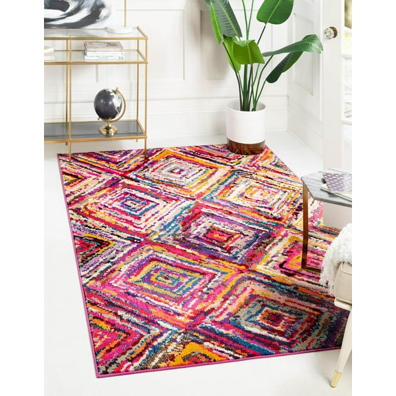 Unique Loom Orleans Estrella Rug Multi/Ivory 3' 3" x 5' 3" Rectangle Geometric Bohemian Perfect For Living Room Bed Room Dining Room Office