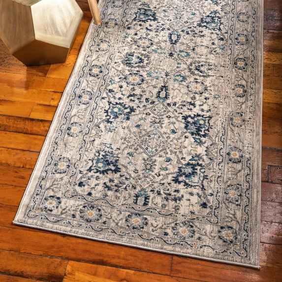 Unique Loom Oslo Collection Area Rug - Osterbro (3' x 13' Runner Beige/Light Brown)