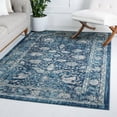 thumbnail image 1 of Unique Loom Oslo Collection Area Rug - Osterbro (8' x 11' 4" Rectangle Navy Blue/Beige), 1 of 7
