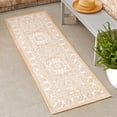 thumbnail image 1 of Unique Loom Outdoor Aztec Collection Area Rug - Chalca (2' x 7' 10" Runner Natural/Ivory), 1 of 7