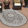 thumbnail image 1 of Unique Loom Outdoor Aztec Collection Area Rug - Chalca (5' 3" x 7' 10" Oval Charcoal Gray/Ivory), 1 of 7