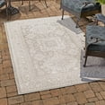 thumbnail image 1 of Unique Loom Outdoor Aztec Collection Area Rug - Chalca (5' 3" x 7' 10" Rectangle Light Gray/Ivory), 1 of 6