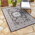 thumbnail image 1 of Unique Loom Outdoor Aztec Collection Area Rug - Chalca (7' 10" x 11' Rectangle Charcoal Gray/Ivory), 1 of 7