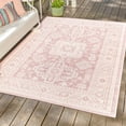 thumbnail image 1 of Unique Loom Outdoor Aztec Collection Area Rug - Chalca (7' 10" x 11' Rectangle Pink/Ivory), 1 of 7