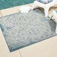 thumbnail image 1 of Unique Loom Outdoor Aztec Collection Area Rug - Coba (10' Square Teal/Ivory), 1 of 7
