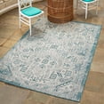 thumbnail image 1 of Unique Loom Outdoor Aztec Collection Area Rug - Coba (10' x 13' Rectangle Teal/Ivory), 1 of 7