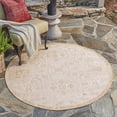 thumbnail image 1 of Unique Loom Outdoor Aztec Collection Area Rug - Coba (3' 3" Round Natural/Ivory), 1 of 7
