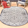 thumbnail image 1 of Unique Loom Outdoor Aztec Collection Area Rug - Coba (5' 3" x 7' 10" Oval Charcoal Gray/Ivory), 1 of 6