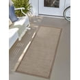 thumbnail image 1 of Unique Loom Outdoor Border Collection Area Rug - Outline (2' 7" x 12' Runner Beige/Ivory), 1 of 9