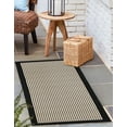 thumbnail image 1 of Unique Loom Outdoor Border Collection Area Rug - Frame (2' 7" x 12' Runner Black/Ivory), 1 of 9