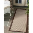 thumbnail image 1 of Unique Loom Outdoor Border Collection Area Rug - Frame (2' 7" x 12' Runner Brown/Ivory), 1 of 9