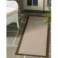 thumbnail image 1 of Unique Loom Outdoor Border Collection Area Rug - Frame (2' x 6' 1" Runner Brown/Ivory), 1 of 9