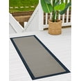 thumbnail image 1 of Unique Loom Outdoor Border Collection Area Rug - Frame (2' x 6' 1" Runner Navy Blue/Ivory), 1 of 9