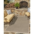 thumbnail image 1 of Unique Loom Outdoor Border Collection Area Rug - Outline (5' 1" x 8' Rectangle Brown/Ivory), 1 of 9