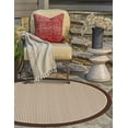 thumbnail image 1 of Unique Loom Outdoor Border Collection Area Rug - Frame (7' 10" Round Brown/Ivory), 1 of 9