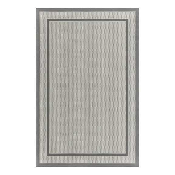 Unique Loom Outdoor Border Collection Area Rug - Border (5' 3" x 8' Rectangle Gray/Silver)