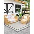 thumbnail image 1 of Unique Loom Outdoor Border Collection Area Rug - Border (6' 1" Square Gray/Silver), 1 of 7