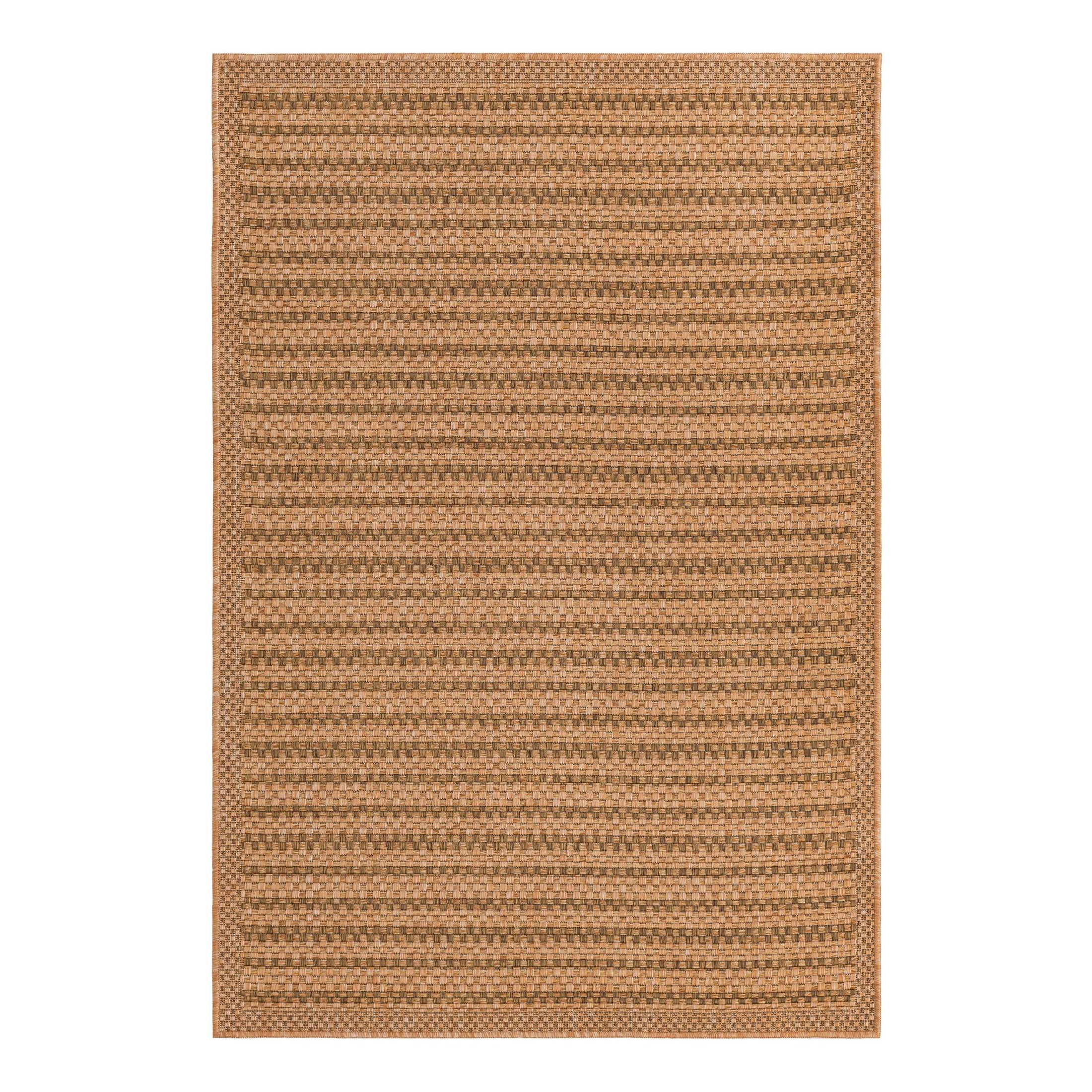 4 X 6 Rectangular Rug Unique Loom Light Brown Indoor/Outdoor Area Rug, 4' x 6' Rectangle ...