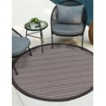 thumbnail image 1 of Unique Loom Outdoor Border Collection Area Rug - Checkered (6' 1" Round Gray/Black), 1 of 7
