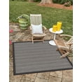 thumbnail image 1 of Unique Loom Outdoor Border Collection Area Rug - Checkered (6' 1" Square Gray/Black), 1 of 7