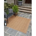 thumbnail image 1 of Unique Loom Outdoor Border Collection Area Rug - Checkered (6' 1" Square Light Brown), 1 of 7