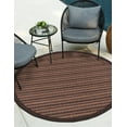 thumbnail image 1 of Unique Loom Outdoor Border Collection Area Rug - Checkered (6' Round Brown/Black), 1 of 7