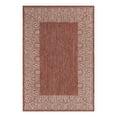 thumbnail image 1 of Unique Loom Outdoor Border Collection Area Rug - Floral Border (4' 1" x 6' 1" Rectangle Rust Red/Ivory), 1 of 12